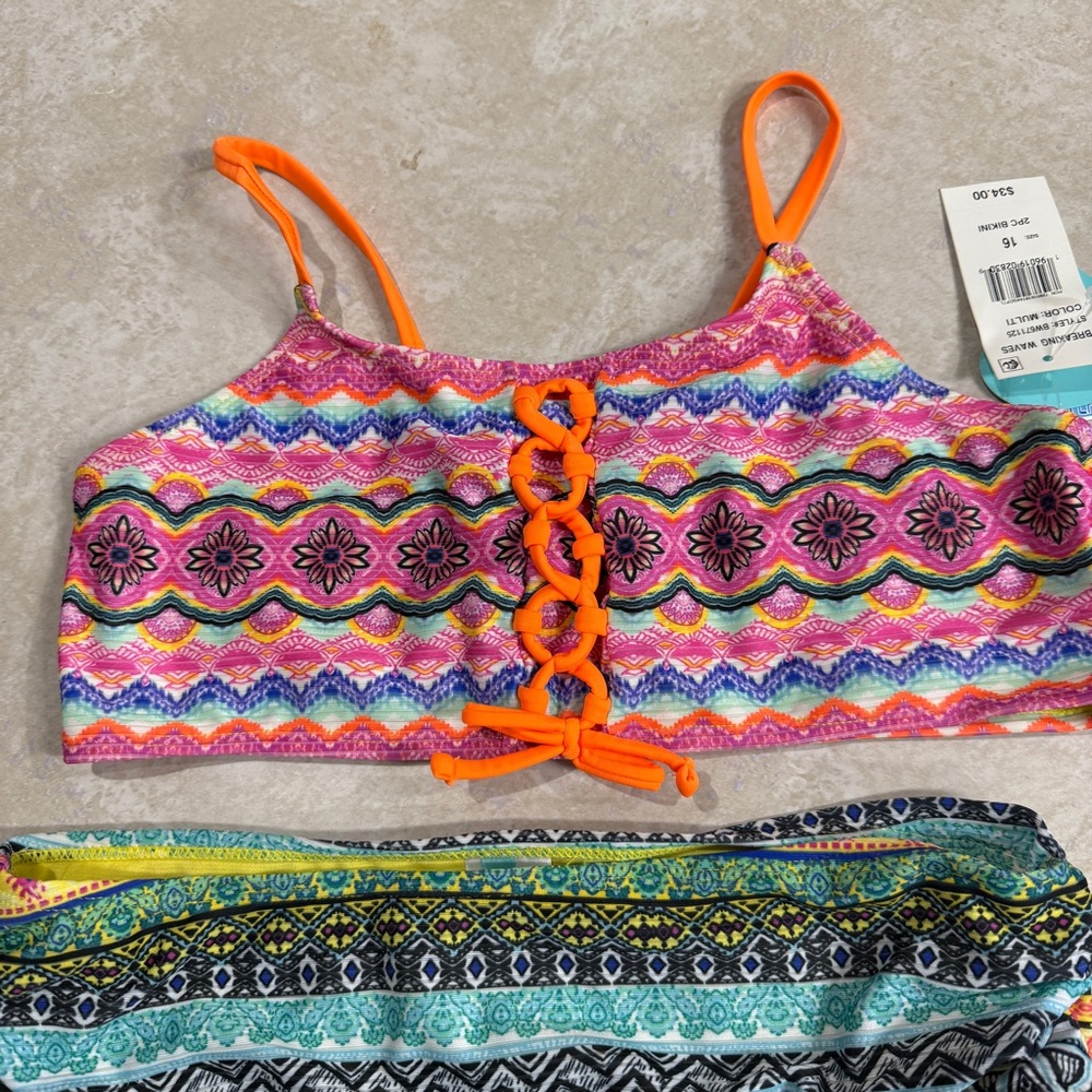 Colorful Patterned Kids Bikini - Picture 4 of 9